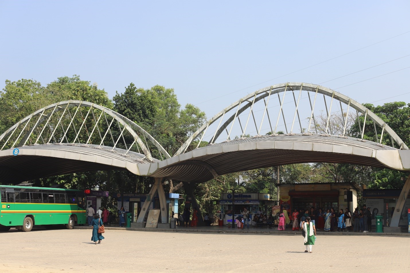 A bridge over a road  Description automatically generated