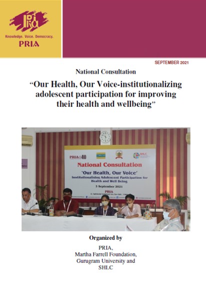 National Consultation on institutionalizing adolescent participation for improving their health and wellbeing